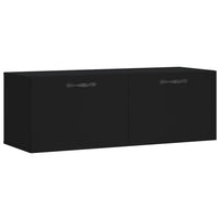 Thumbnail for Wandschrank Schwarz 100x36,5x35 cm Holzwerkstoff