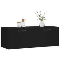 Thumbnail for Wandschrank Schwarz 100x36,5x35 cm Holzwerkstoff