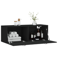 Thumbnail for Wandschrank Schwarz 100x36,5x35 cm Holzwerkstoff