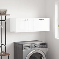 Thumbnail for Wandschrank Hochglanz-Weiß 100x36,5x35 cm Holzwerkstoff