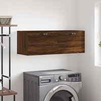 Thumbnail for Wandschrank Braun Eichen-Optik 100x36,5x35 cm Holzwerkstoff