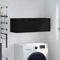 Thumbnail for Wandschrank Schwarz 100x36,5x35 cm Holzwerkstoff