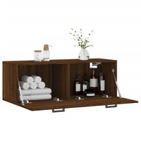 Thumbnail for Wandschrank Braun Eichen-Optik 100x36,5x35 cm Holzwerkstoff