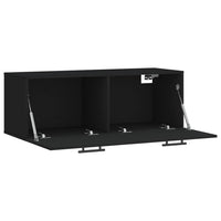 Thumbnail for Wandschrank Schwarz 100x36,5x35 cm Holzwerkstoff