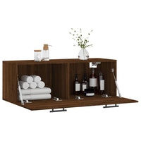 Thumbnail for Wandschrank Braun Eichen-Optik 100x36,5x35 cm Holzwerkstoff