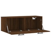 Thumbnail for Wandschrank Braun Eichen-Optik 100x36,5x35 cm Holzwerkstoff