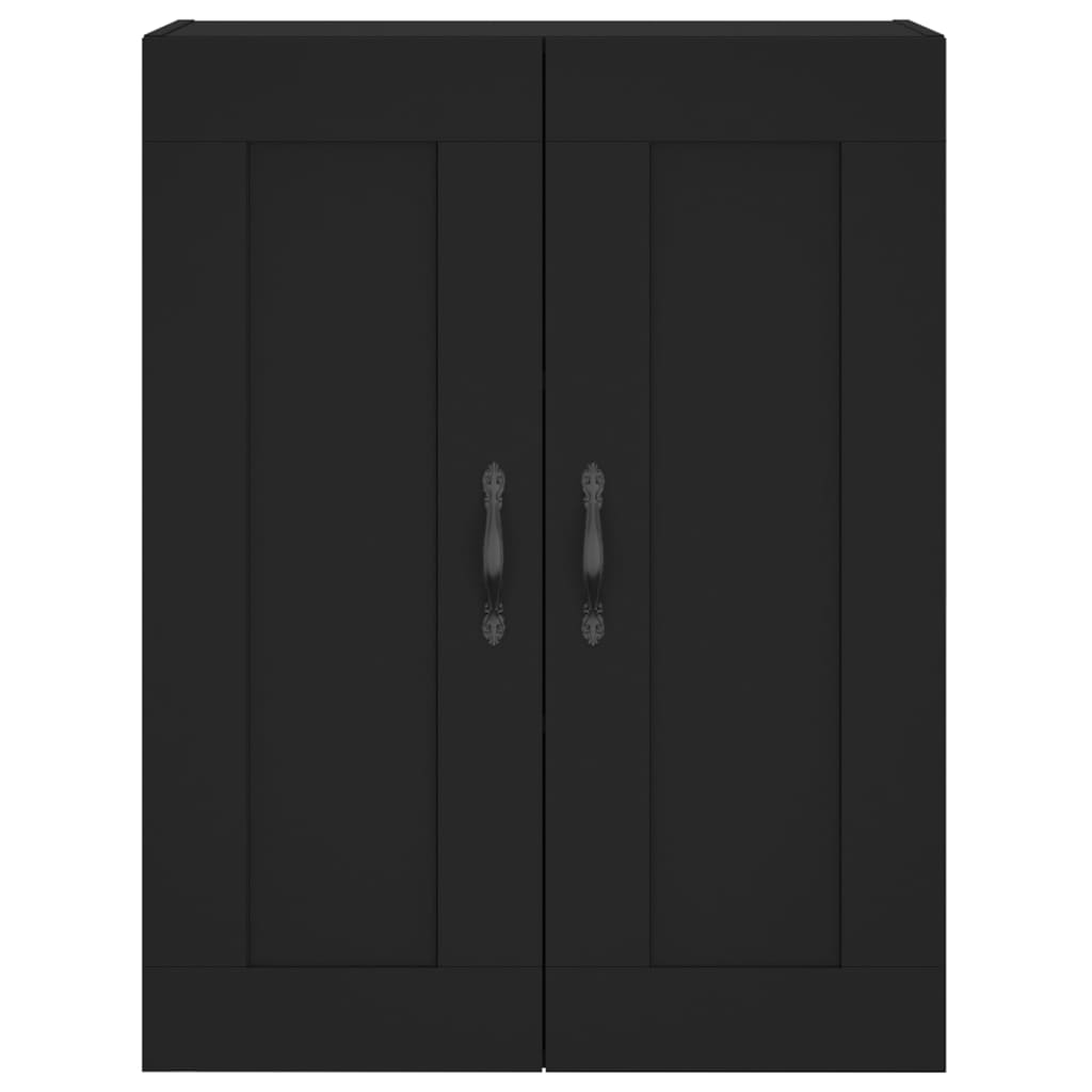 Wandschrank Schwarz 69,5x34x90 cm Holzwerkstoff
