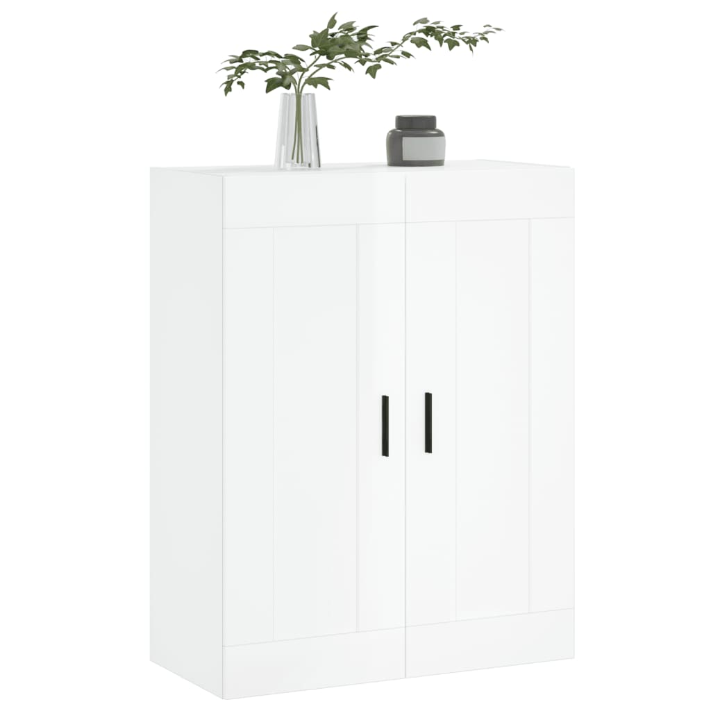 Wandschrank Hochglanz-Weiß 69,5x34x90 cm Holzwerkstoff