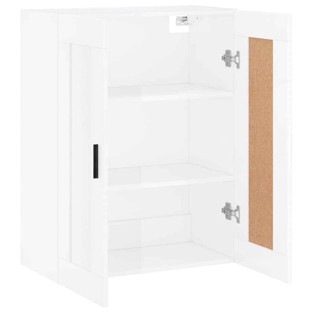 Wandschrank Hochglanz-Weiß 69,5x34x90 cm Holzwerkstoff