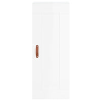 Thumbnail for Wandschrank Hochglanz-Weiß 34,5x34x90 cm Holzwerkstoff