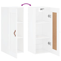Thumbnail for Wandschrank Hochglanz-Weiß 34,5x34x90 cm Holzwerkstoff