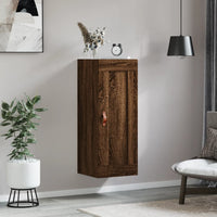 Thumbnail for Wandschrank Braun Eichen-Optik 34,5x34x90 cm Holzwerkstoff