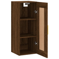 Thumbnail for Wandschrank Braun Eichen-Optik 34,5x34x90 cm Holzwerkstoff