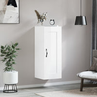Thumbnail for Wandschrank Hochglanz-Weiß 34,5x34x90 cm Holzwerkstoff