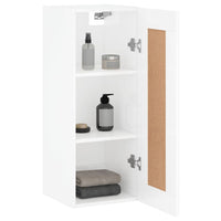 Thumbnail for Wandschrank Hochglanz-Weiß 34,5x34x90 cm Holzwerkstoff