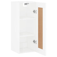 Thumbnail for Wandschrank Hochglanz-Weiß 34,5x34x90 cm Holzwerkstoff