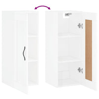 Thumbnail for Wandschrank Hochglanz-Weiß 34,5x34x90 cm Holzwerkstoff