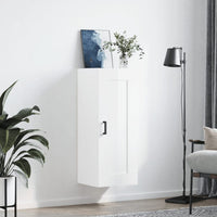 Thumbnail for Wandschrank Hochglanz-Weiß 34,5x34x90 cm Holzwerkstoff