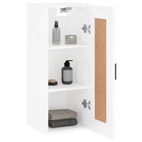 Thumbnail for Wandschrank Hochglanz-Weiß 34,5x34x90 cm Holzwerkstoff