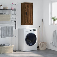 Thumbnail for Wandschrank Braun Eichen-Optik 34,5x34x90 cm Holzwerkstoff