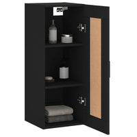Thumbnail for Wandschrank Schwarz 34,5x34x90 cm Holzwerkstoff