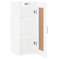 Thumbnail for Wandschrank Hochglanz-Weiß 34,5x34x90 cm Holzwerkstoff