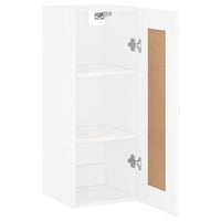Thumbnail for Wandschrank Hochglanz-Weiß 34,5x34x90 cm Holzwerkstoff