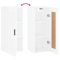 Thumbnail for Wandschrank Hochglanz-Weiß 34,5x34x90 cm Holzwerkstoff
