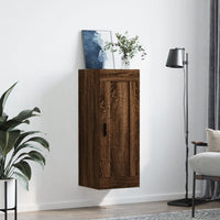 Thumbnail for Wandschrank Braun Eichen-Optik 34,5x34x90 cm Holzwerkstoff