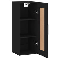 Thumbnail for Wandschrank Schwarz 34,5x34x90 cm Holzwerkstoff