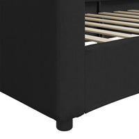 Thumbnail for Tagesbett Schwarz 80x200 cm Stoff