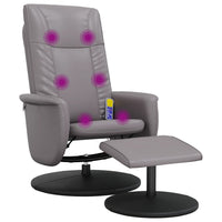 Thumbnail for Massagesessel mit Fußhocker Grau Kunstleder