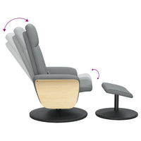 Thumbnail for Massagesessel mit Fußhocker Hellgrau Stoff