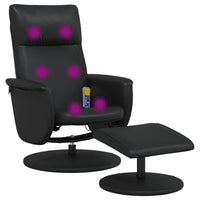 Thumbnail for Massagesessel mit Fußhocker Schwarz Kunstleder