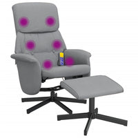 Thumbnail for Massagesessel mit Fußhocker Hellgrau Stoff