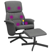 Thumbnail for Massagesessel mit Fußhocker Dunkelgrau Stoff