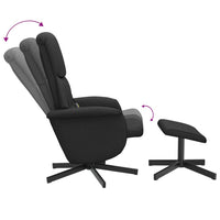 Thumbnail for Massagesessel mit Fußhocker Schwarz Stoff