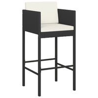 Thumbnail for 7-tlg. Gartenbar-Set mit Kissen Schwarz Poly Rattan