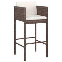 Thumbnail for 5-tlg. Gartenbar-Set mit Kissen Braun Poly Rattan