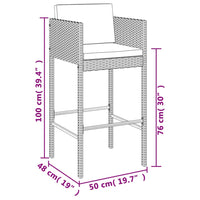 Thumbnail for 5-tlg. Gartenbar-Set mit Kissen Schwarz Poly Rattan