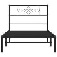 Thumbnail for Bettgestell mit Kopfteil Metall Schwarz 100x200 cm