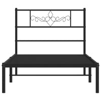 Thumbnail for Bettgestell mit Kopfteil Metall Schwarz 107x203 cm