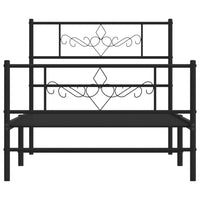 Thumbnail for Bettgestell mit Kopf- und Fußteil Metall Schwarz 75x190 cm