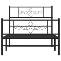 Thumbnail for Bettgestell mit Kopf- und Fußteil Metall Schwarz 80x200 cm