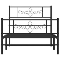 Thumbnail for Bettgestell mit Kopf- und Fußteil Metall Schwarz 80x200 cm