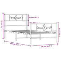 Thumbnail for Bettgestell mit Kopf- und Fußteil Metall Schwarz 100x190 cm
