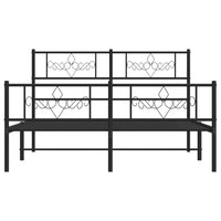 Thumbnail for Bettgestell mit Kopf- und Fußteil Metall Schwarz 140x190 cm