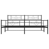Thumbnail for Bettgestell mit Kopf- und Fußteil Metall Schwarz 183x213 cm