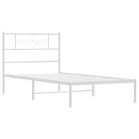 Thumbnail for Bettgestell mit Kopfteil Metall Weiß 80x200 cm