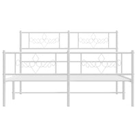 Thumbnail for Bettgestell mit Kopf- und Fußteil Metall Weiß 135x190 cm